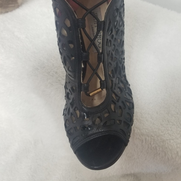 PRICE DROP-Jimmy Choo Tactic Napa Laser Cut Lace-Up Booties Size 39 1/2 - Picture 2 of 7